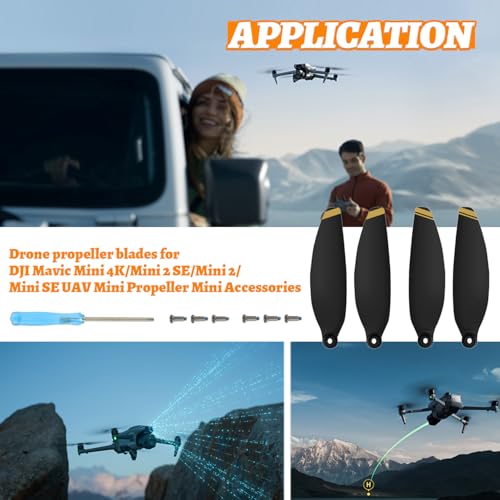 24Pcs Propellers for DJI Mini 4K/Mini 2/Mini 2 SE/Mini SE - color: Golden