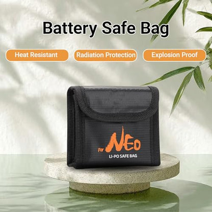 Lipo Battery Storage Bag Fireproof Explosionproof Bags for DJI Neo/Neo 2, Safe Lithium Battery Bag for Drone Batteries