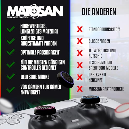 MatoSan 4 Thumbstick Grip Caps – Universal Silicone Controller Covers – Enhanced Grip, Precision & Protection – Anti-Slip Joystick Accessories for All Modern Game Controllers - size: 4 White Set