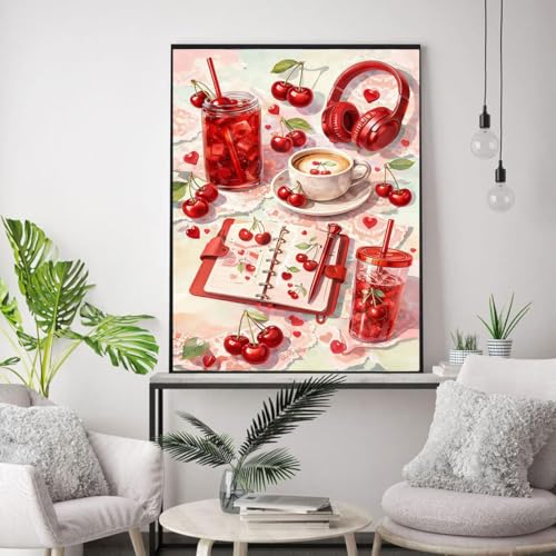 WUSARPLY Cherry Diamond Painting Kits for Beginner Adults - color: YH024