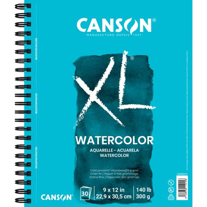 Canson XL Watercolor Pad, 140lb, Wire Bound, 36 Sheets, 9 by 12 Inches - size: 9x12