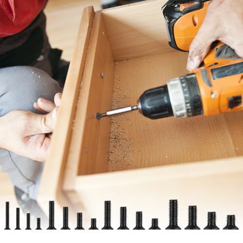 1490 Pcs M2 M3 M4 M5 Machine Screws Assortment Kit,Flat Head Screws - size: M2 M3 M4 M5 - 1490