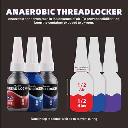 Red Purple and Blue Lock Tight Threadlocker 10ml 3 Pack M222 M243 M271 - style: 3 Pack 10ML