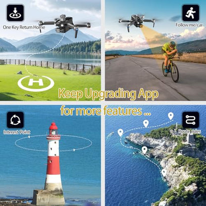 Bingchat Tablet Touch Screen Remote Drones with Camera for Adults 4K HD, Payload Release, 3 Axis Gimbal, Up to 5 Miles Range, 84 Minutes Two Batteries, Time-lapse, High Wind Resistance, Rainproof, GPS Safe Height Return, WITHOUT Obstacle Avoidance
