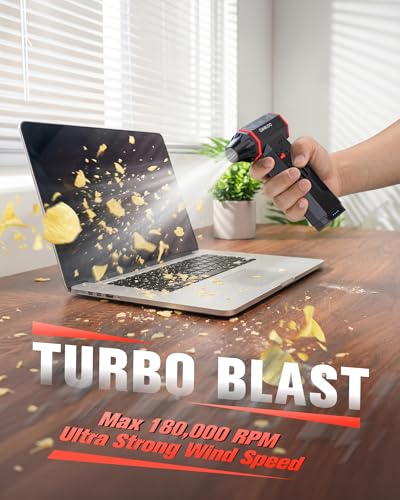 GOOLOO F5S Compressed Air Duster, 180000RPM Super Power, 3-Speed Adjustable - size: Single Battery-F5S