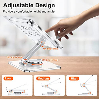 CreaDream Acrylic Tablet Stand for Desk with 360 Rotating Base