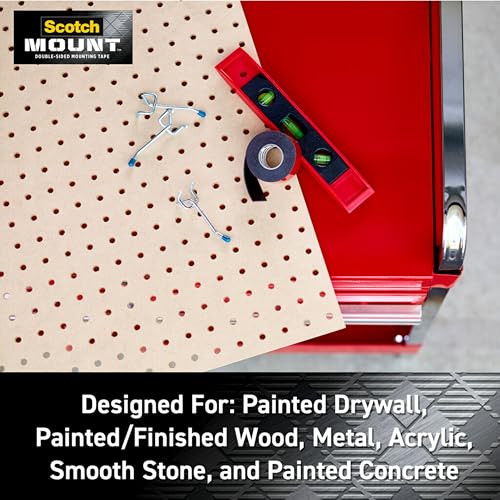 Scotch-Mount Double Sided Mounting Tape Heavy Duty, Extreme Mounting Tape, 2 Rolls, 1 in x 60 in (5ft per roll), Our Strongest Tape for Our Toughest Jobs, Uses 3M Industrial Adhesive (ET-414-2NA) - style: 2 Rolls