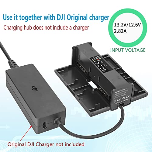 Hanatora Digital Display 4 in 1 Foldable Battery Charging Hub for DJI Air 2S,Mavic Air 2 Drone,Multi Charger in Sequence Charge Accessories