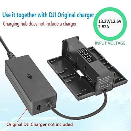 Hanatora Digital Display 4 in 1 Foldable Battery Charging Hub for DJI Air 2S,Mavic Air 2 Drone,Multi Charger in Sequence Charge Accessories