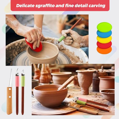 Leriton 2 Pack Clay Carving Tools Pottery Scrapers, Set 3, Multicolor - color: Multicolor, style: Set 3