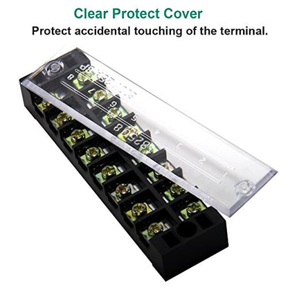 Terminal Block Strip, 8 Circuits 600V 25A, Dual Row Screw, 4 Sets - size: 25A 8P+8pcs Jumpers