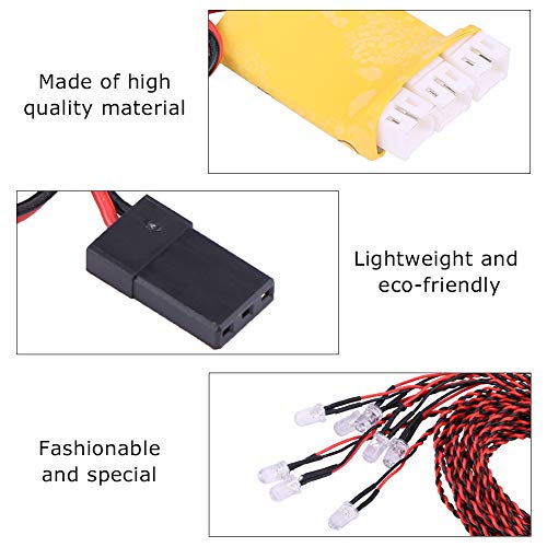 Akozon Rc Plane Navigation Lights Rc Plane Led Light Kit RC Airplane Flashing Light 8 LED Lighting System Kit Simulation Flashing Lights for RC Airplane Helicopter Deformation Model
