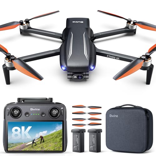 Bwine F7MINI 8K Photo 5.5" 1080P RC Screen Drones with Camera for Adults - color: Black and Orange