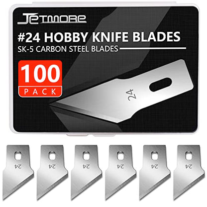 JETMORE 100 Pack Exacto Knife Blades #24, Craft Knife Blades Hobby & Craft - size: #24