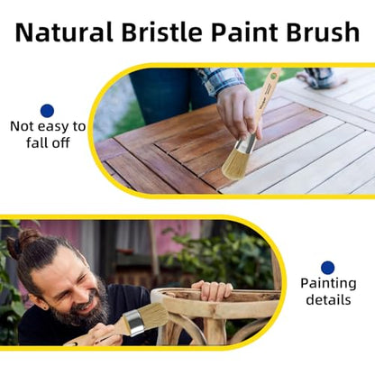 Wesquer 3-Pack All in One Paint Brush - Chalk & Wax Brushes for Furniture