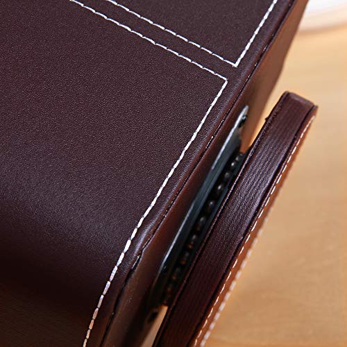 PU Leather 360° Rotatable Remote Control Holder,Nightstand TV Remote Caddy - color: A Brown