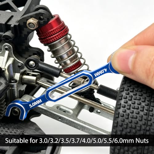 RC Car Turnbuckle Wrenches 3.0/3.2/3.5/3.7/4.0/5.0/5.5/6.0mm, 4PCS Blue ﻿ - color: Blue & Silver