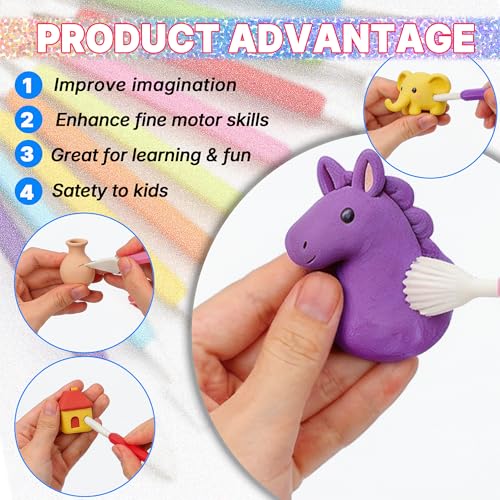 9PCS Air Dry Clay Tools for Kids, Double-Ended Modeling Clay Tools, Polymer Tools Kit for DIY Moulding Project, Pottery Wheel, Crafting Supplies, Pros, Beginners, Adults