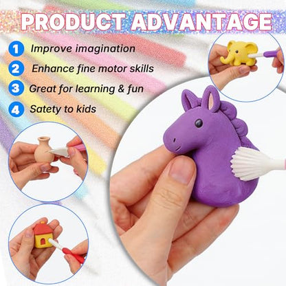 9PCS Air Dry Clay Tools for Kids, Double-Ended Modeling Clay Tools, Polymer Tools Kit for DIY Moulding Project, Pottery Wheel, Crafting Supplies, Pros, Beginners, Adults