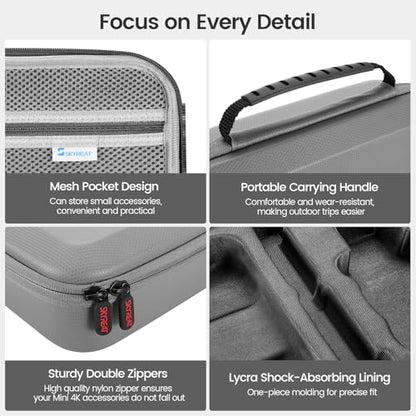 Skyreat Mini 4K/2 SE Drone Case, Portable Leather PU Case with Shoulder Strap, Handle and Propeller Holders
