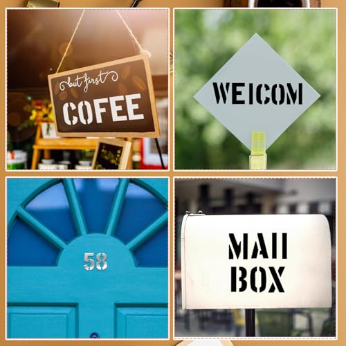 Pelopy 45 Pcs 2 Inch Brass Stencils Letters and Numbers Stencils Set - size: 2 Inch