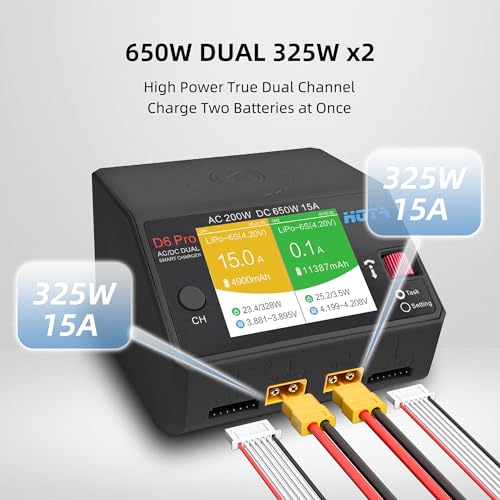 HOTA D6 Pro RC LiPo Battery Charger Dual Channel AC 200W for FPV Drone Car
