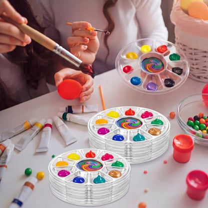 100 Pcs Large Clear Paint Tray Palette, Round Petals - style: Round Petals