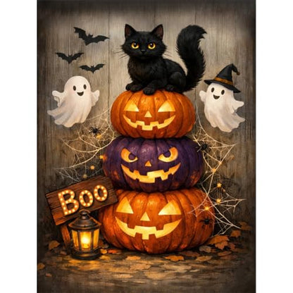Halloween Diamond Art Kits for Adults,Ghost Pumpkin Diamond Painting - color: DP04573