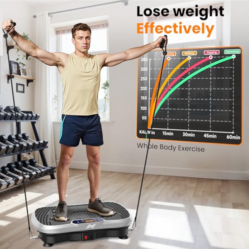 AXV Vibration Plate Exercise Machine Fitness Platform Body Vibrating Board - color: BT.PRO.SILVER