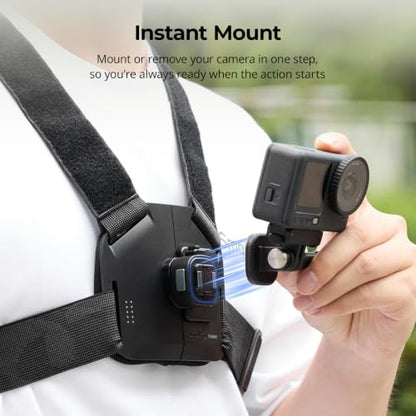 SMALLRIG Chest Mount for DJI Osmo Action 6 / Nano, with Quick Release Interface & Safety Lock, Adjustable Tightness, High Elasticity Strap Fits 78-120cm - 6305 - style: Chest Strap