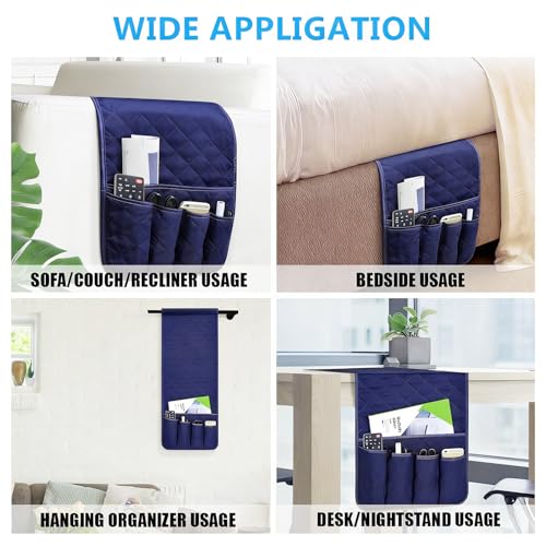 Armchair Caddy for Recliner, Non Slip Sofa Arm Organizer, Deep Blue - color: Deep Blue