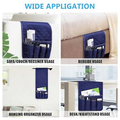 Armchair Caddy for Recliner, Non Slip Sofa Arm Organizer, Deep Blue - color: Deep Blue