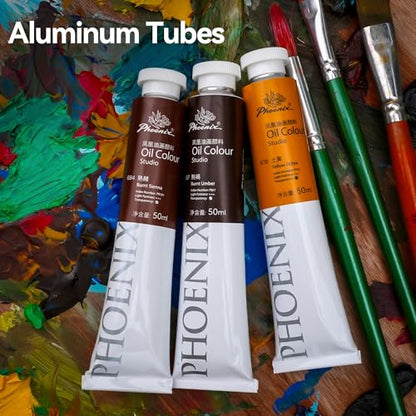 PHOENIX Studio Oil Paint Set, 50 Colors x 50ml / 1.69 Fl - color: 50 Colors