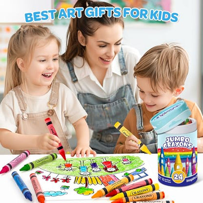 Crayons 24 Count, Jumbo Crayons for Toddlers Kids Coloring & Arts Supplies
