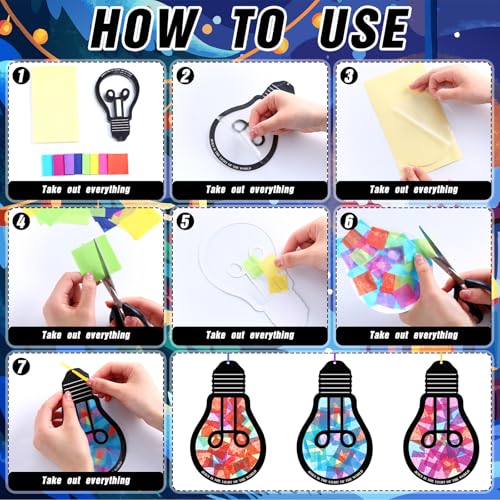 Eersida 32 Pcs Vbs Suncatcher Craft Kit Stained Glass DIY - style: VBS