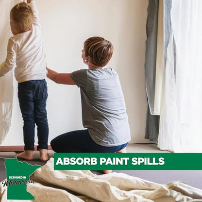 EZ Drop Painter's Large Canvas Fabric Drop Cloth for Painting (6 ft. x. 9 ft.) - size: 6 ft. x 9 ft.