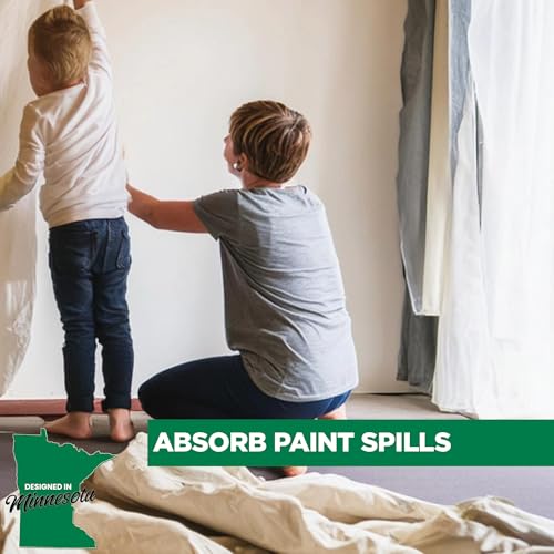 EZ Drop Painter's Large Canvas Fabric Drop Cloth for Painting (9 ft. x 12 ft.) - size: 9 ft. x 12 ft.