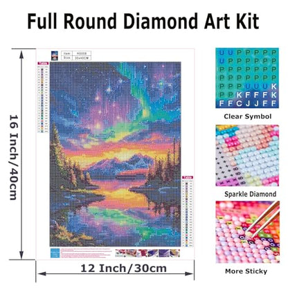 Aurora Mountain Diamond Art Kit for Adults,Starry Sky Diamond Painting - color: HS008-1