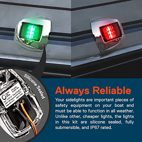 TRUE MODS Red Green LED Marine Boat Navigation Light