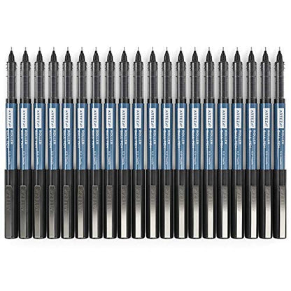 ARTEZA Rollerball Pens, 20 Pack, 0.5 mm Needle Nib, Black Liquid Ink - color: Black, style: 20 pack - 0.5 mm