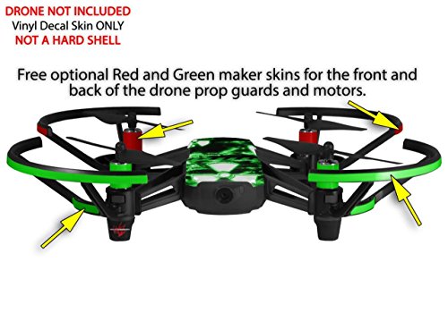 Skin Decal Wrap 2 Pack Compatible with DJI Ryze Tello Radioactive Green Drone NOT Included