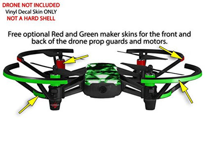 Skin Decal Wrap 2 Pack Compatible with DJI Ryze Tello Radioactive Green Drone NOT Included