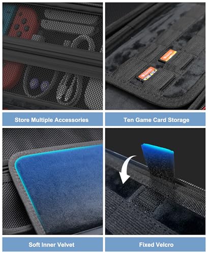 Spican Switch 2 Accessories 4 in 1 Bundle, Switch Carrying Case for Nintendo Switch 2/Switch/Oled, Split-Clear Protective CoverX1&Switch 2 ProtectorsX2&Grip CapsX4 for Nintendo 3DS & 2DS Games - size: 4 in 1 Bundle | Clear