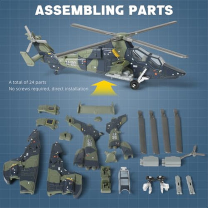 SEBUNAS 1:72 Scale EC-665 Army Helicopter Quick Build Model Kit - color: 12.EC665