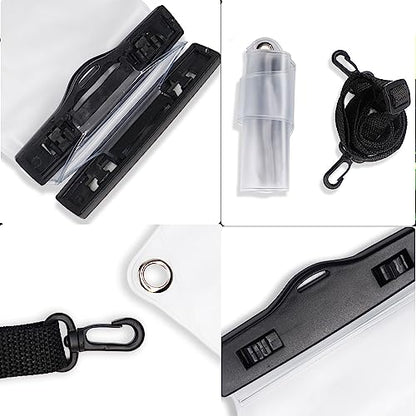 4Pcs Universal Two Way Radio Waterproof Case Bag Portable Walkie Talkie Rainproof Pouch with Adjustable Strap Compatible for Motorola Kenwood Midland UV-3R UV-5R PX-888 Walkie Talkie Radio - color: White