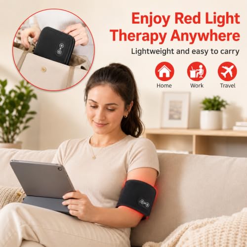 Red Light Therapy Pad for Body Pain, 11.8"x6.9" Portable Infrared Wrap - size: 11.8"x6.9"