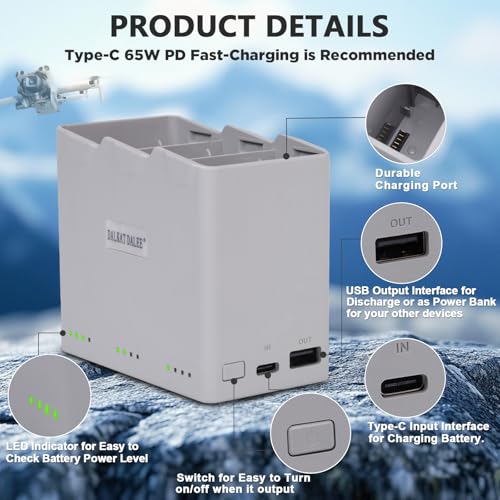 Intelligent Flight Battery Plus (2-Pack) with Two-Way Charging Hub for DJI Mini 5 Pro, Mini 4Pro, Mini3, Mini3 Pro Drone, 5000mAh 50 Mins Max Flying Time Upgraded Drone Batteries Kit