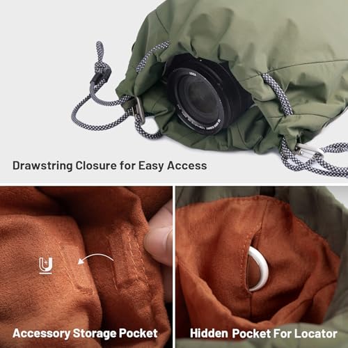 PGYTECH OneGo Drawstring Small Camera Bag Soft Cute Camera Pouch Handbag - color: Black