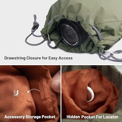 PGYTECH OneGo Drawstring Small Camera Bag Soft Cute Camera Pouch Handbag - color: Black