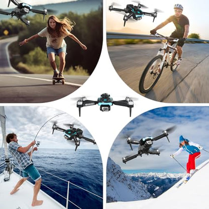 Drone with Camera for Adults 1080P HD,Mini Drone with Obstacle Avoidance 50 Min Long Flight Time,Foldable RC Quadcopter with Brushless Motor for Beginner,Dual Camera Drone from Techwonderz